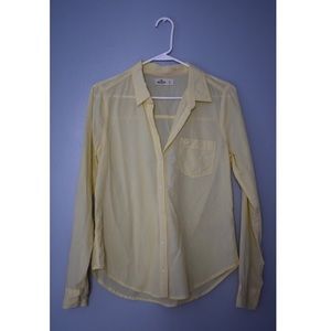 Yellow button down top